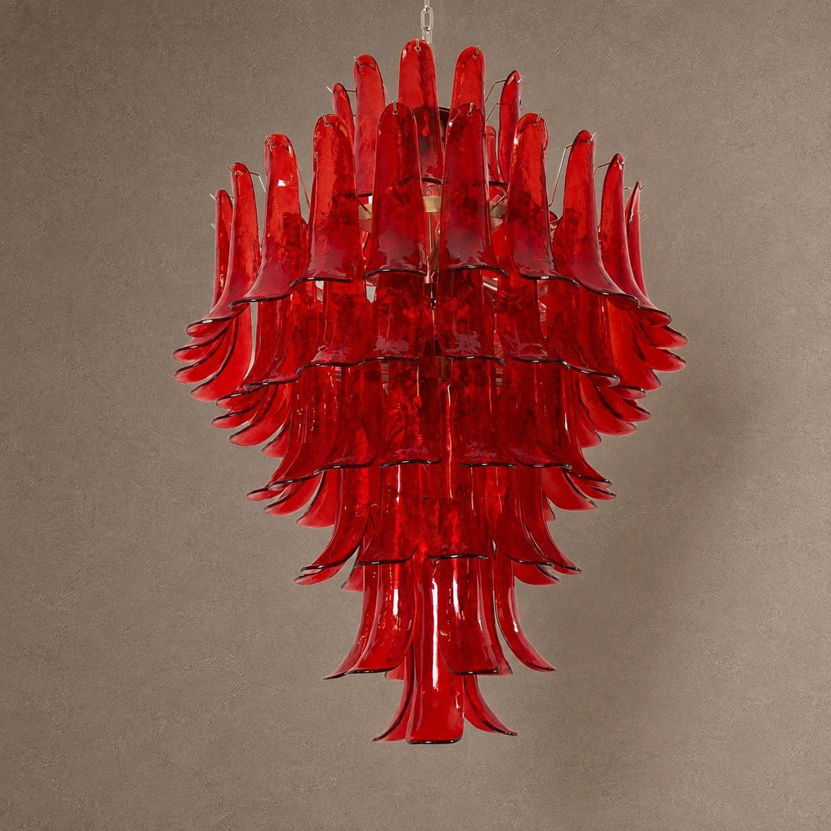 Crimson Tiered Chandelier - ∅ 31.5″ x H 47.2″Crimson & ChromeBlushlighting