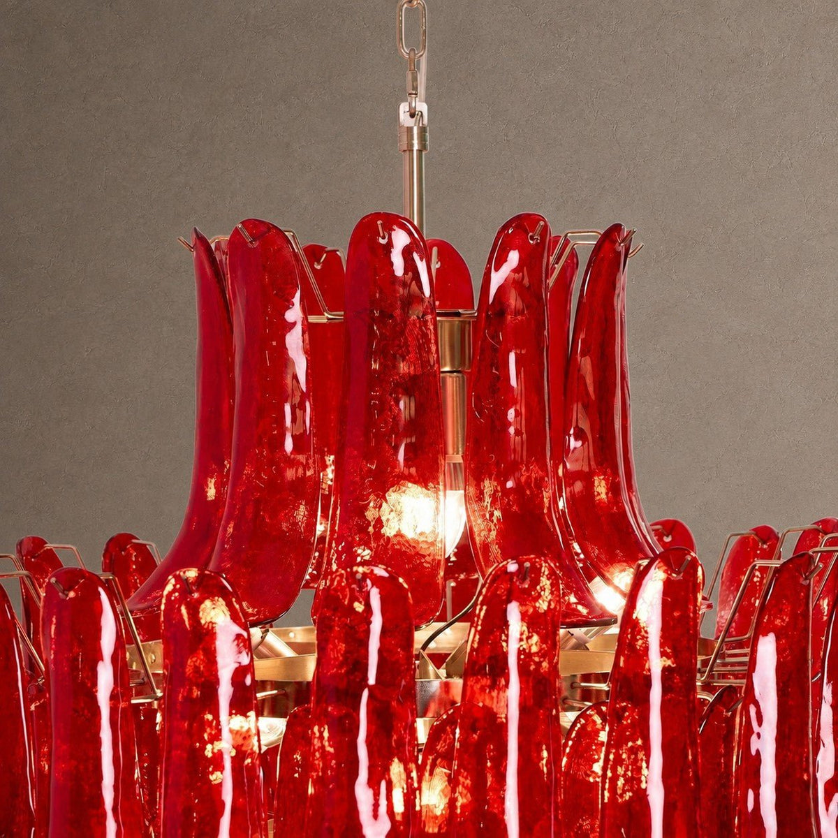 Crimson Tiered Chandelier - ∅ 31.5″ x H 47.2″Crimson & ChromeBlushlighting