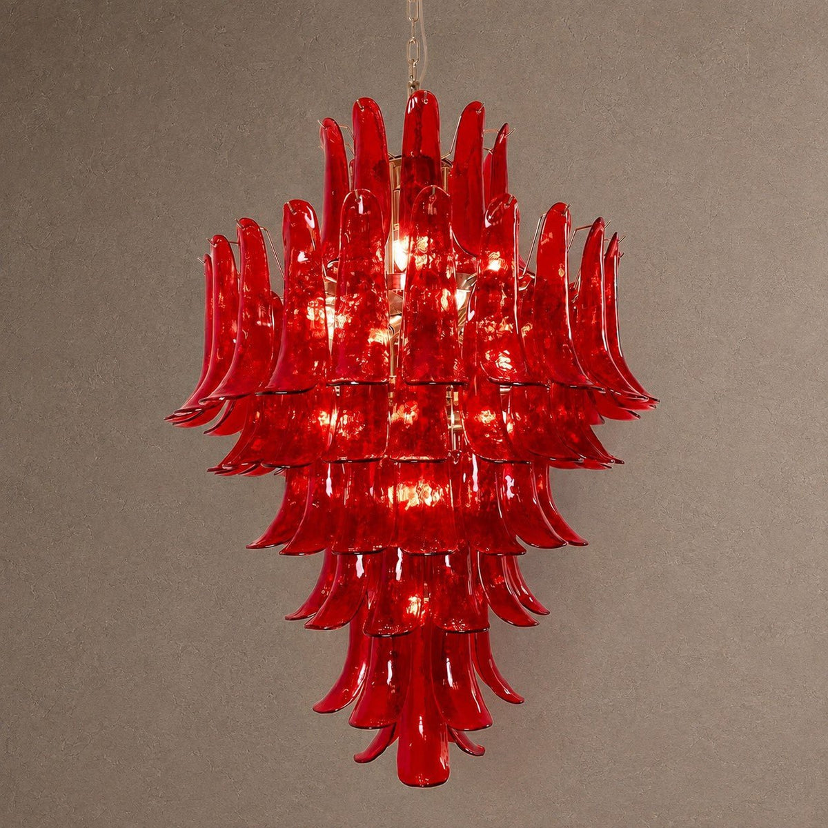 Crimson Tiered Chandelier - ∅ 31.5″ x H 47.2″Crimson & ChromeBlushlighting