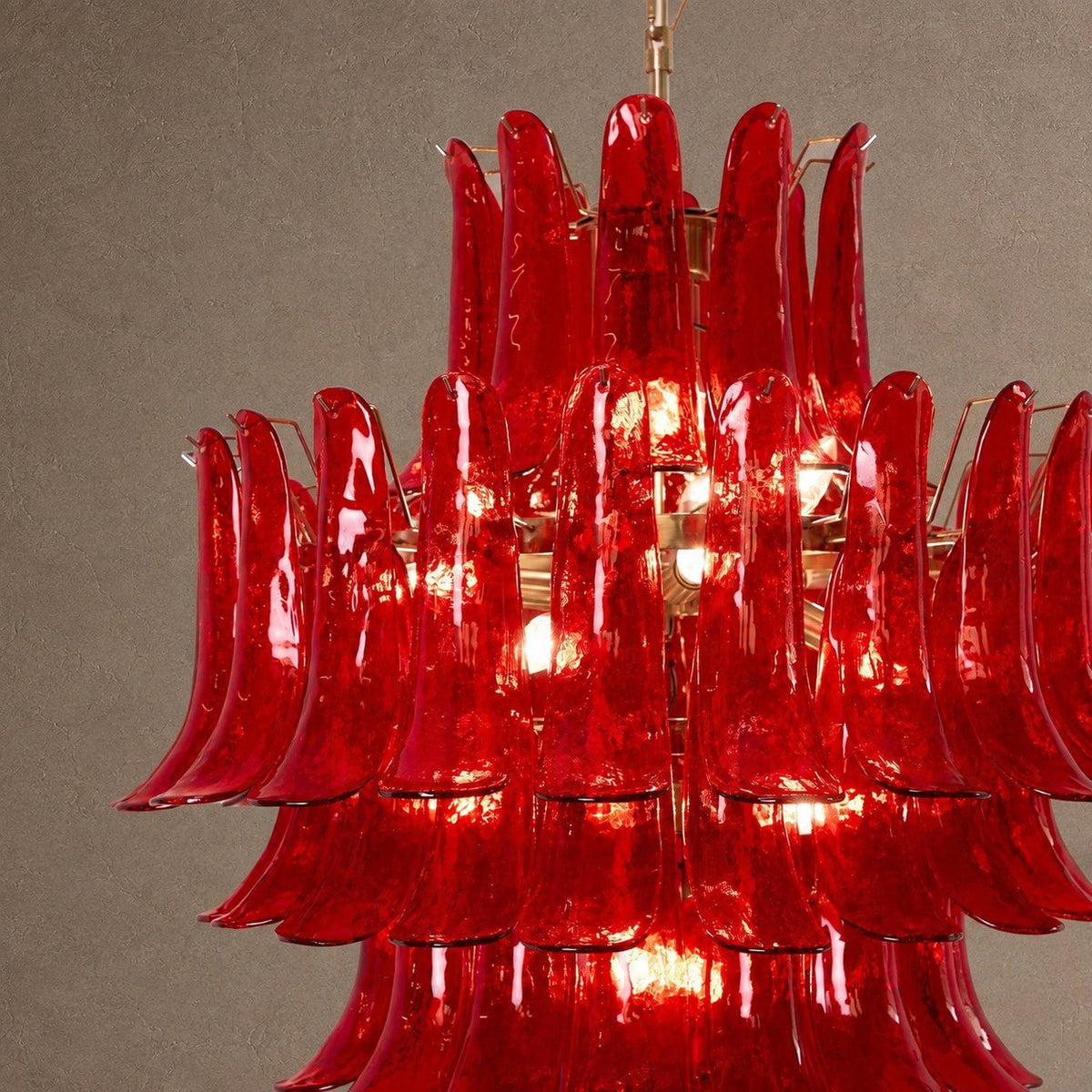 Crimson Tiered Chandelier - ∅ 31.5″ x H 47.2″Crimson & ChromeBlushlighting