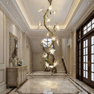 Crissy Branch Brass Bird Branch Staircase Chandelier - H78.74" (200cm)CopperCool white 6000KBlushlighting