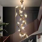 Crissy Branch Brass Bird Branch Staircase Chandelier by Blushlighting