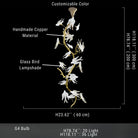 Crissy Branch Brass Bird Branch Staircase Chandelier by Blushlighting