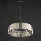Cristallo Modern Alabaster Round Drum Chandelier - D400Blushlighting