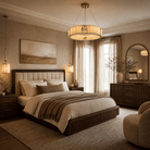 Cristallo Modern Alabaster Round Drum Chandelier - D400Blushlighting