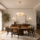 Cristallo Modern Alabaster Round Drum Chandelier - D400Blushlighting