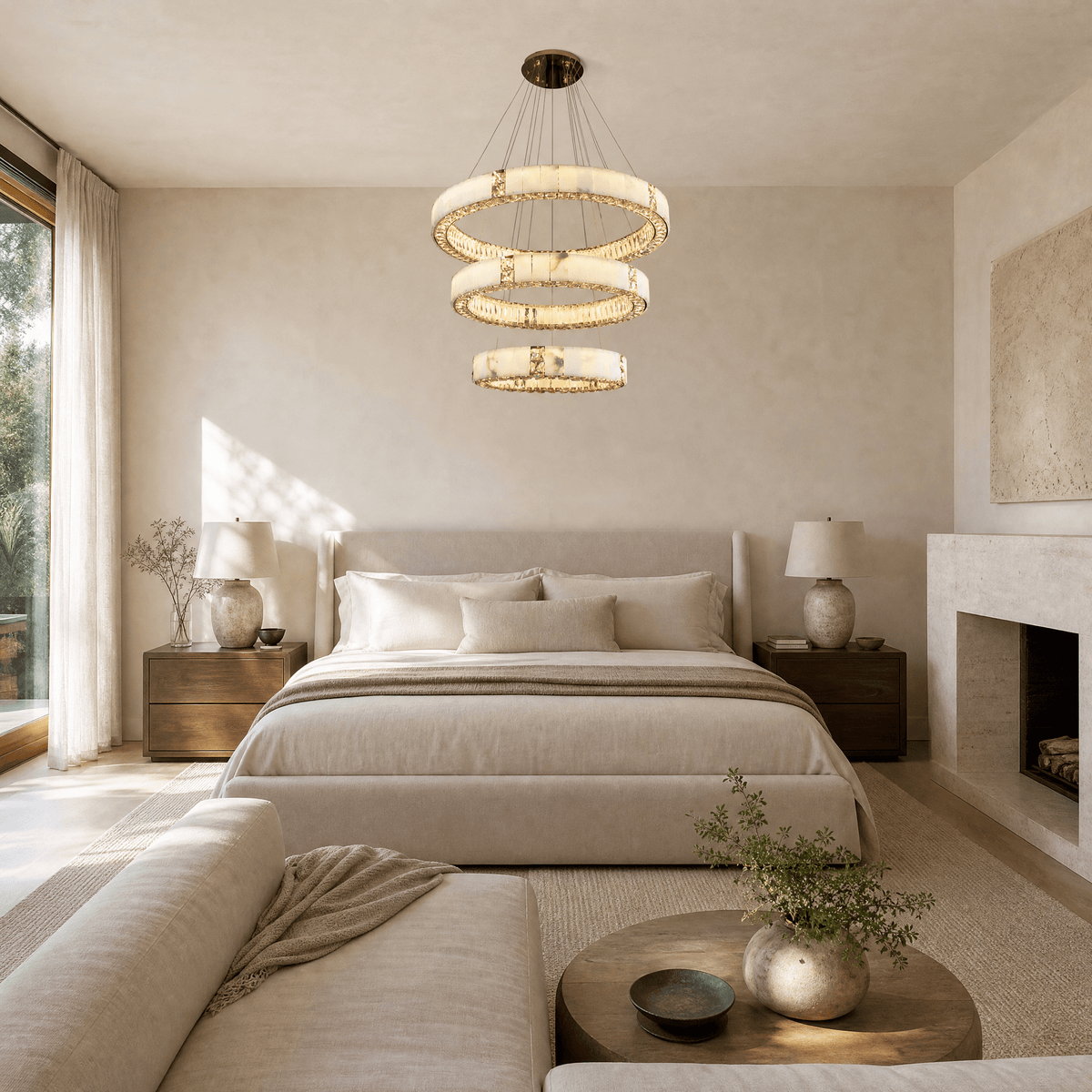 Cristallo Modern Tiered Ring Chandelier - D400Blushlighting