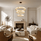Cristallo Modern Tiered Ring Chandelier - D400Blushlighting