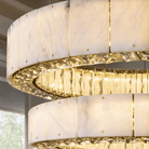 Cristallo Modern Tiered Ring Chandelier - D400Blushlighting