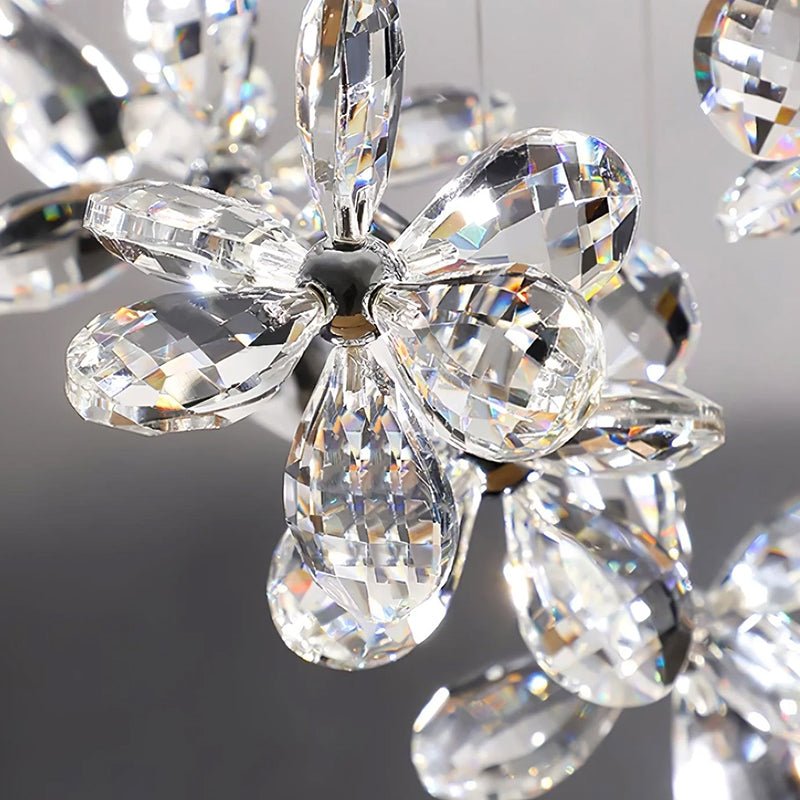Cross Star Flower Crystal Chandelier - ∅ 47.2″ x H 59.1″ / Dia 120cm x H 150cmSilver & ClearWarm LightBlushlighting