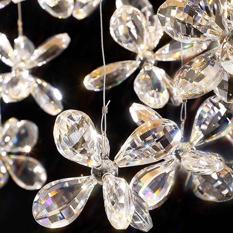 Cross Star Flower Crystal Chandelier - ∅ 47.2″ x H 59.1″ / Dia 120cm x H 150cmSilver & ClearWarm LightBlushlighting