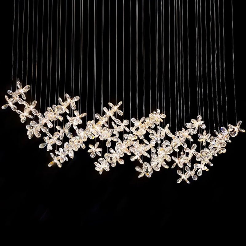 Cross Star Flower Crystal Chandelier - ∅ 47.2″ x H 59.1″ / Dia 120cm x H 150cmSilver & ClearWarm LightBlushlighting