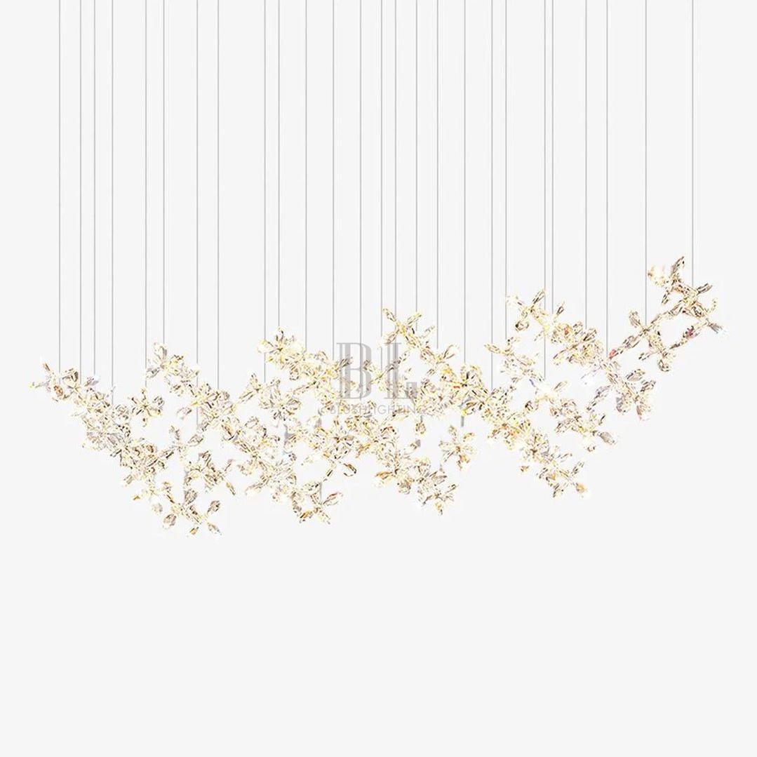 Cross Star Flower Crystal Chandelier - ∅ 47.2″ x H 59.1″ / Dia 120cm x H 150cmSilver & ClearWarm LightBlushlighting