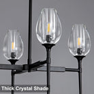 Crystal Black Adjustable 28" Tulip Pendant Chandelier with 4 Lights - Black - 27in - 4LightsBlushlighting