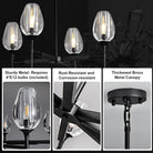 Crystal Black Adjustable 28" Tulip Pendant Chandelier with 4 Lights - Black - 27in - 4LightsBlushlighting