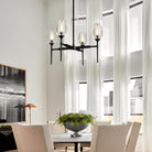 Crystal Black Adjustable 28" Tulip Pendant Chandelier with 4 Lights - Black - 27in - 4LightsBlushlighting