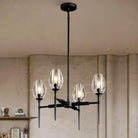 Crystal Black Pendant Lights Kitchen Island - 4 - Black - 54inBlushlighting