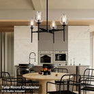 Crystal Black Pendant Lights Kitchen Island - 4 - Black - 54inBlushlighting
