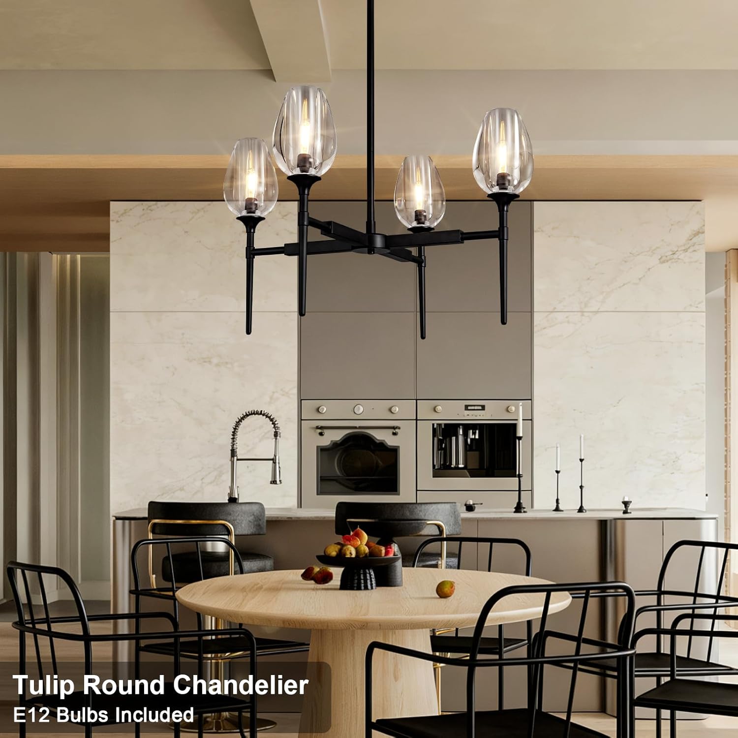 Crystal Black Pendant Lights Kitchen Island - 4 - Black - 54inBlushlighting