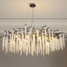 Crystal Chandelier for Dining Room – Modern Black Round Tree Branch Design - Blushlighting