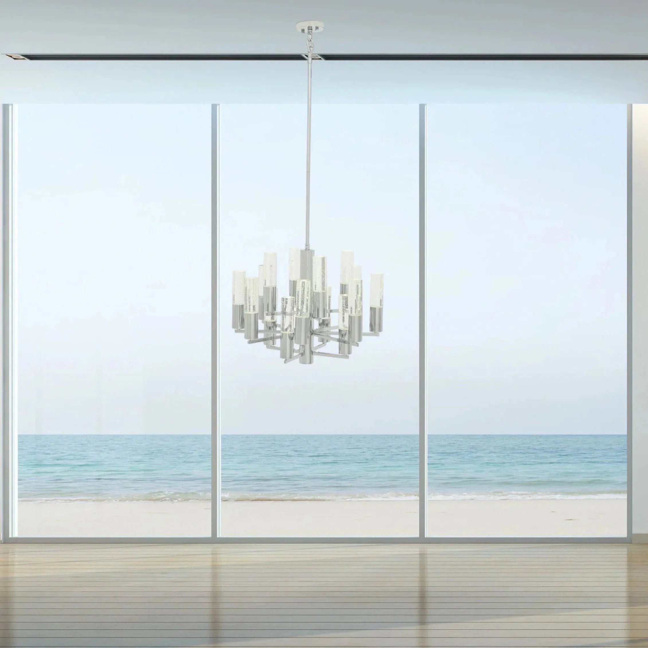 Crystal Cylinders Chandelier 16 Lights Dimmable - Blushlighting