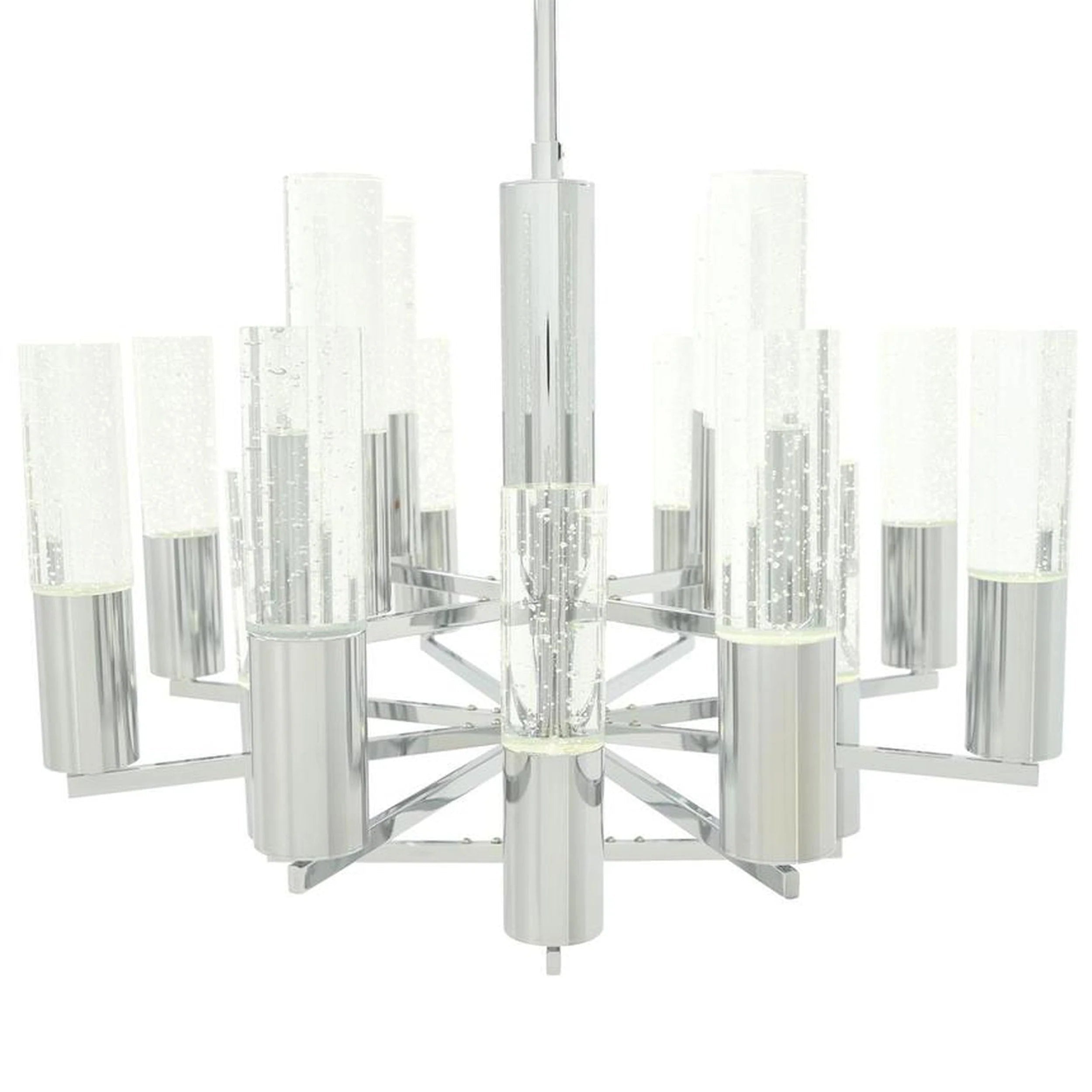Crystal Cylinders Chandelier 16 Lights Dimmable - Blushlighting