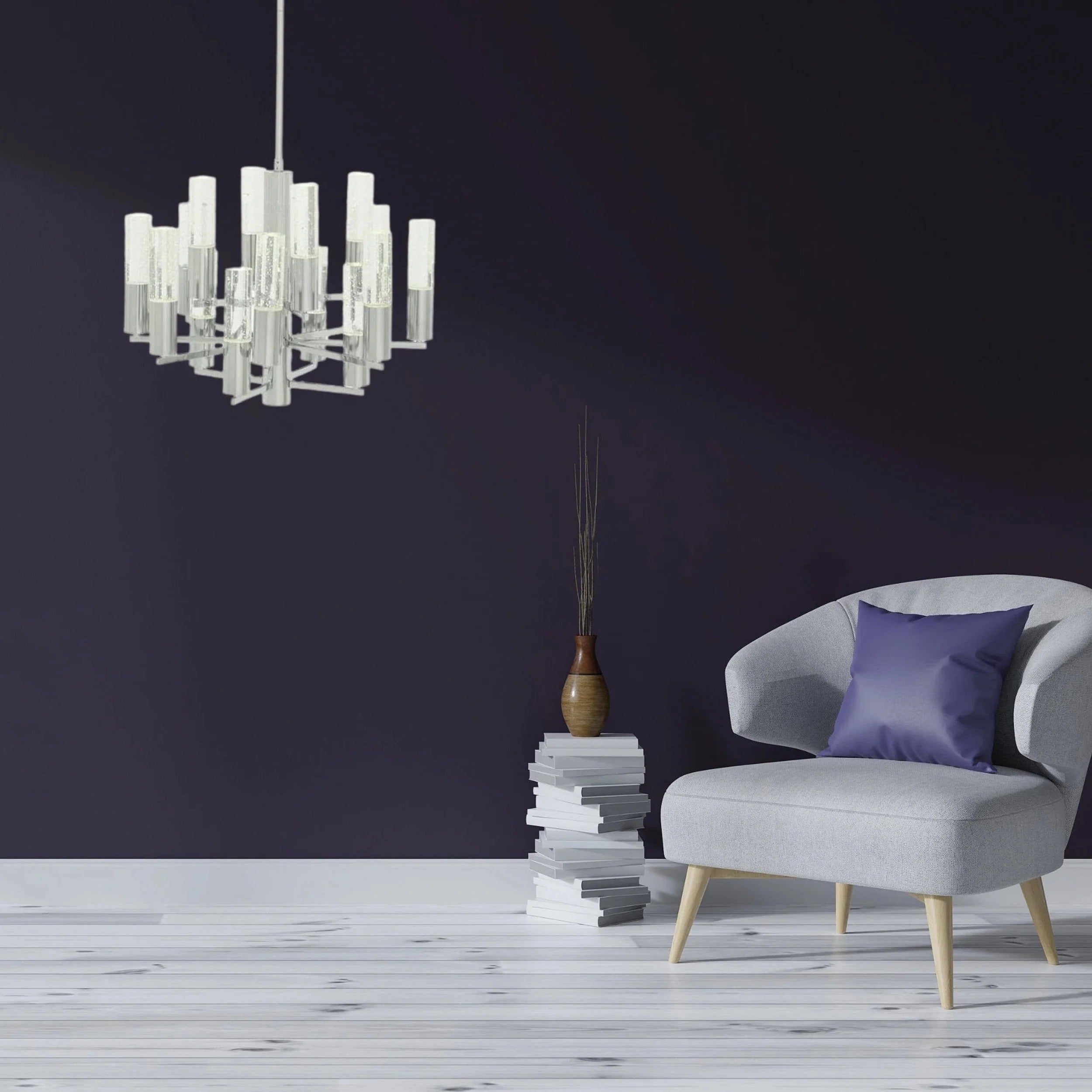 Crystal Cylinders Chandelier 16 Lights Dimmable - Blushlighting