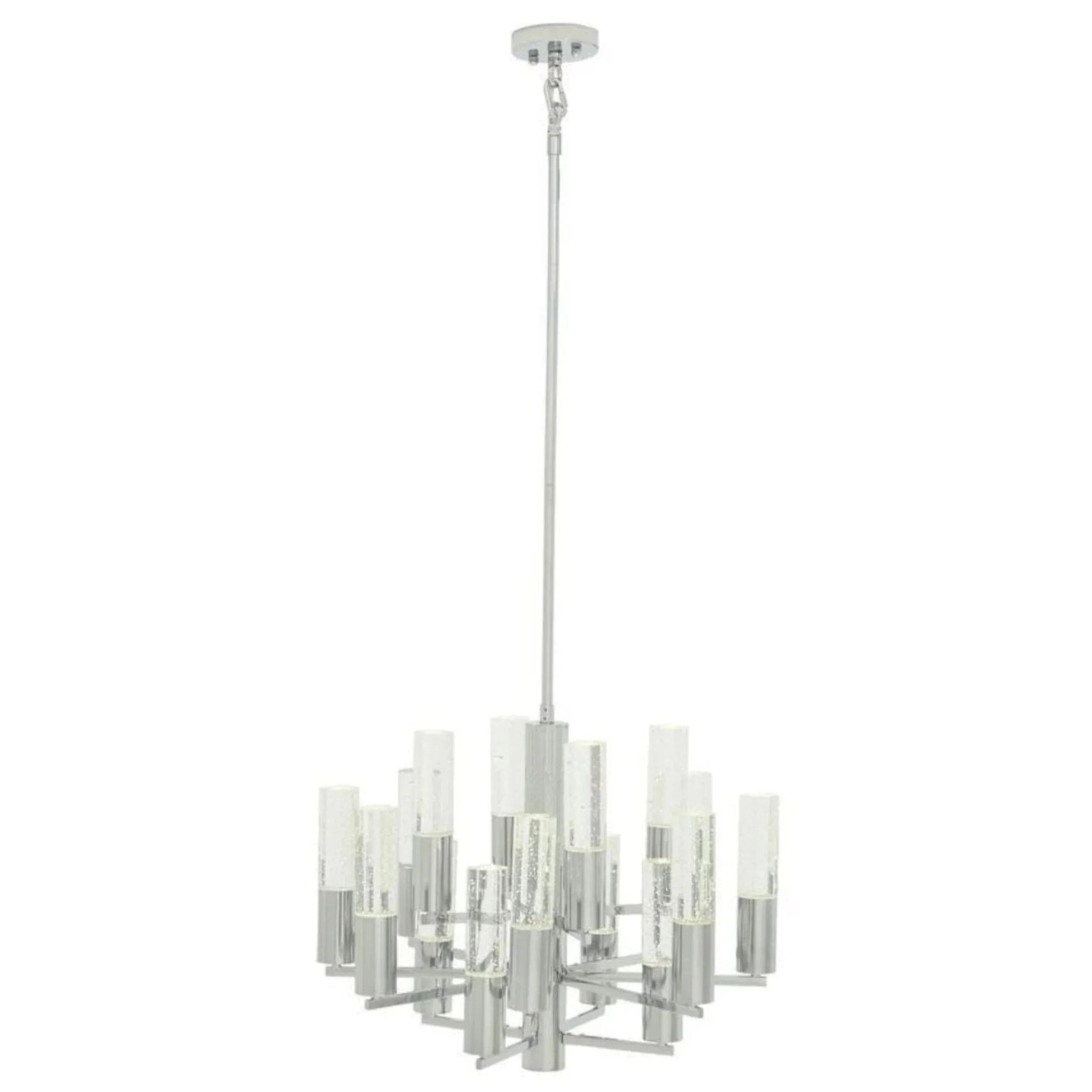 Crystal Cylinders Chandelier 16 Lights Dimmable - Blushlighting