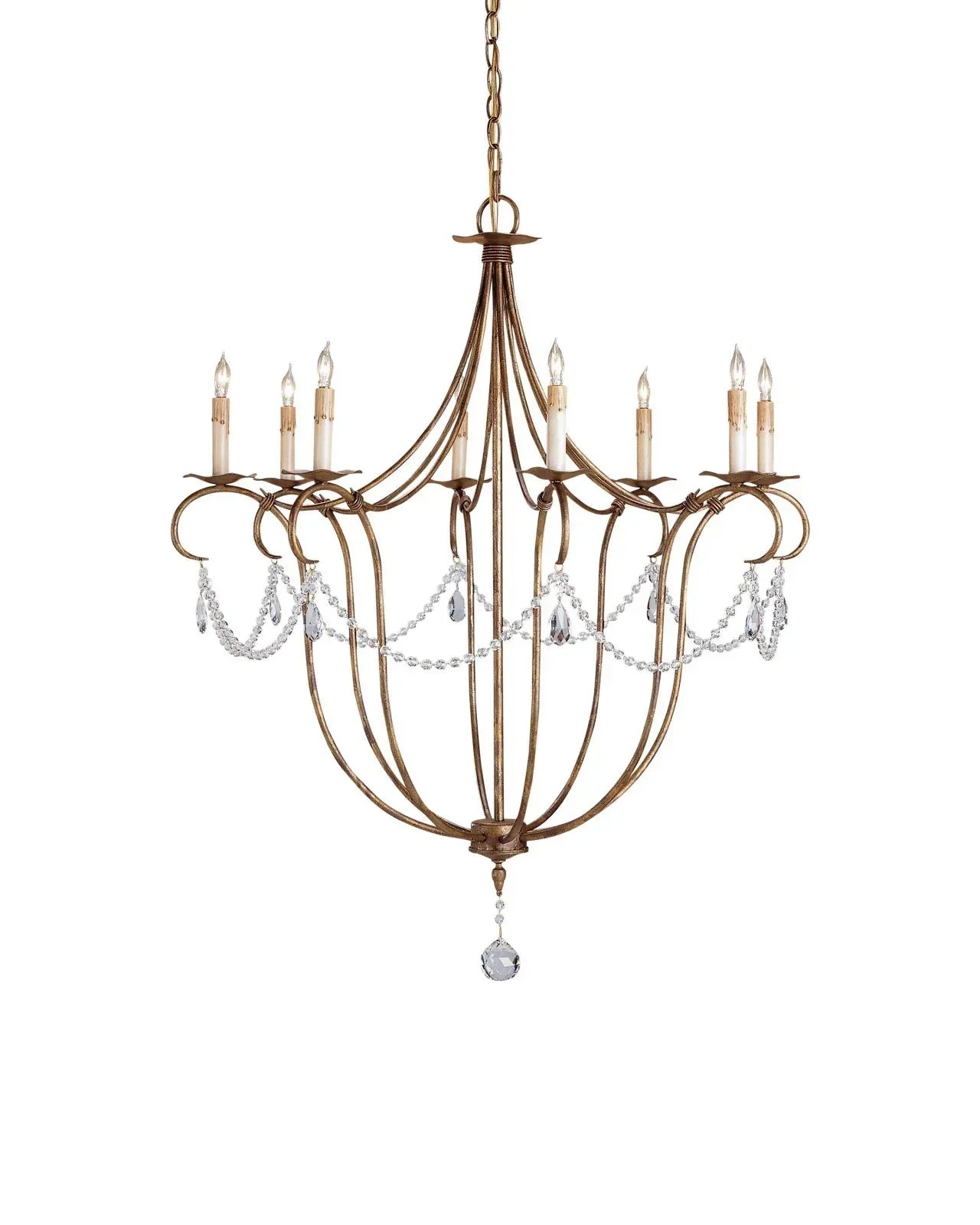 Crystal Lights Large Gold & Silver Chandelier For living room - Blushlighting