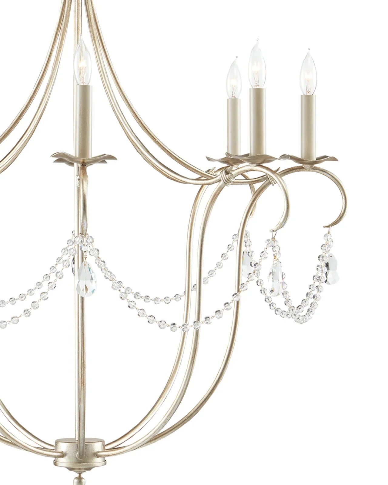 Crystal Lights Large Gold & Silver Chandelier For living room - Blushlighting