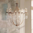 Crystal Lights Large Gold & Silver Chandelier For living room - GoldBlushlighting