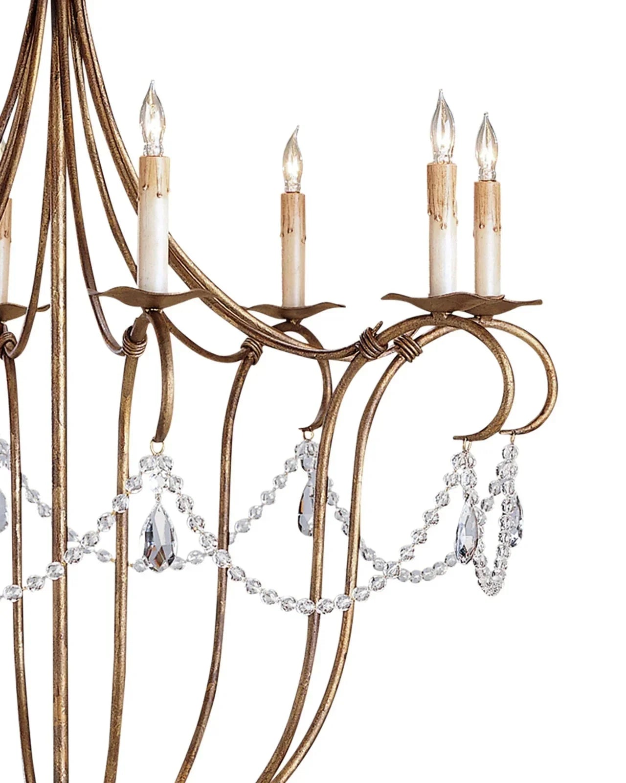 Crystal Lights Large Gold & Silver Chandelier For living room - Blushlighting