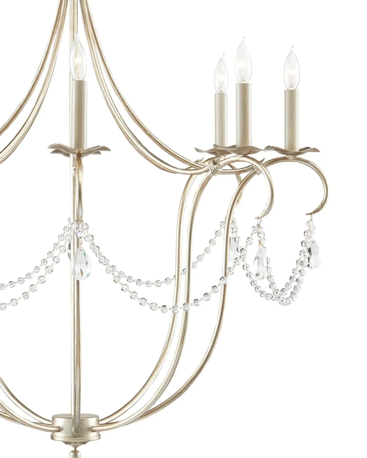 Crystal Lights Large Gold & Silver Chandelier For living room - Blushlighting