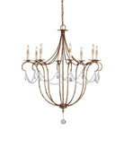 Crystal Lights Large Gold & Silver Chandelier For living room - Blushlighting