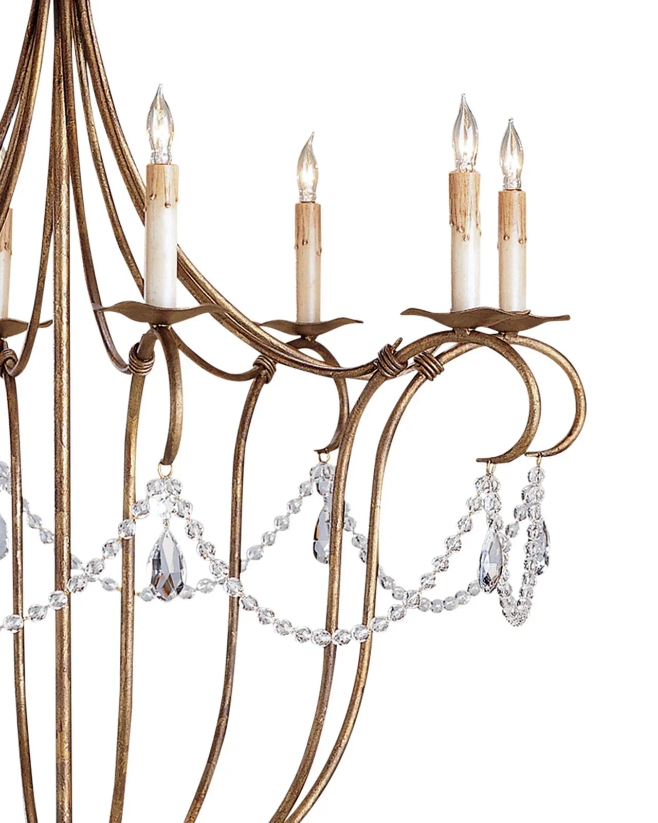 Crystal Lights Large Gold & Silver Chandelier For living room - Blushlighting