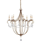 Crystal Lights Large Gold & Silver Chandelier For living room - GoldBlushlighting