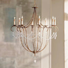 Crystal Lights Large Gold & Silver Chandelier For living room - Blushlighting