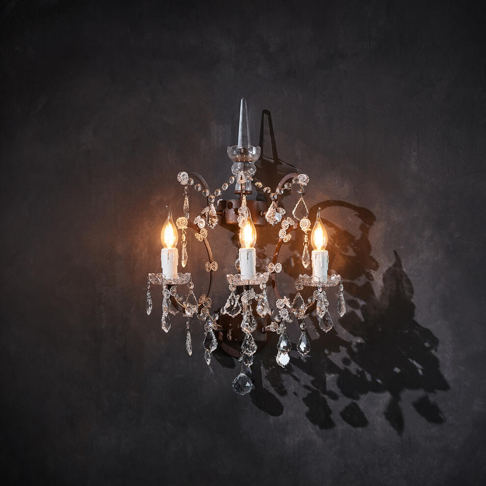 Crystal Sconce Natural - Antique RustBlushlighting