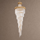 Crystal Spiral Chandelier – Gold Finish, 39‑in Diameter - Blushlighting