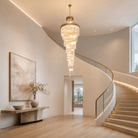 Crystal Spiral Chandelier – Gold Finish, 39‑in Diameter - Blushlighting