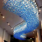 Crystal Stone Crystal Spiral Chandelier - Long canopy L 47.2″ x W 15.7″ x H 59.1″ / L 120cm x W 40cm x H 150cmBlushlighting