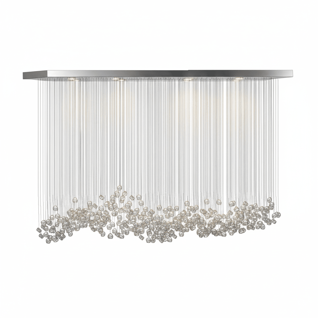 Crystal Stone Crystal Spiral Chandelier - Long canopy L 47.2″ x W 15.7″ x H 59.1″ / L 120cm x W 40cm x H 150cmBlushlighting