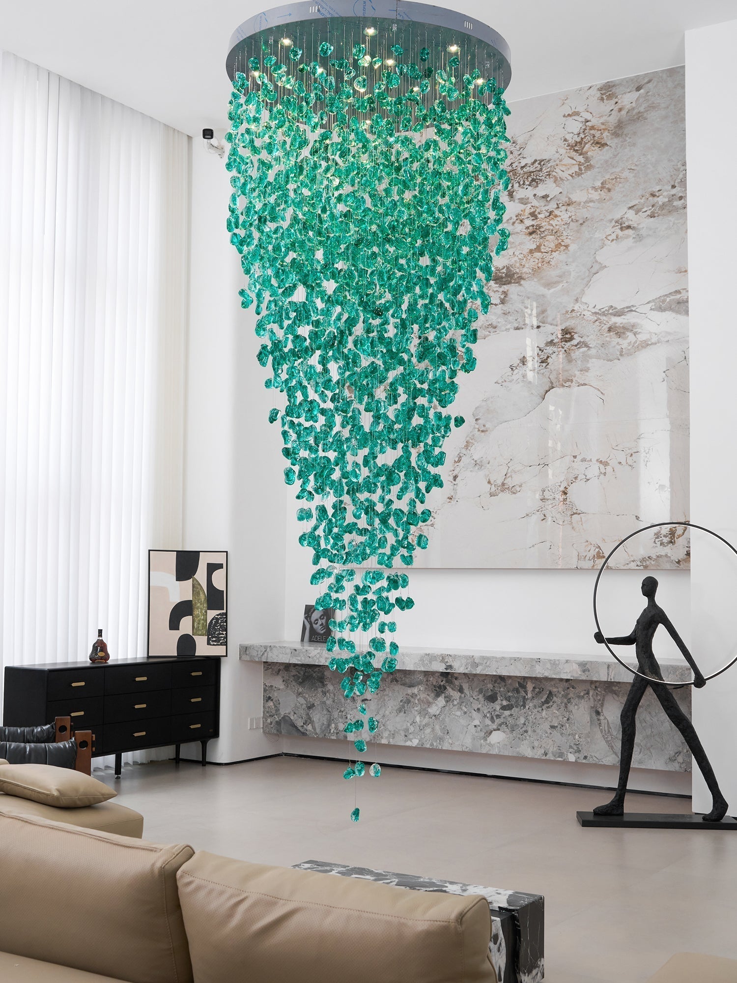 Crystal Stone Crystal Spiral Chandelier - Support customized drawingsBlushlighting