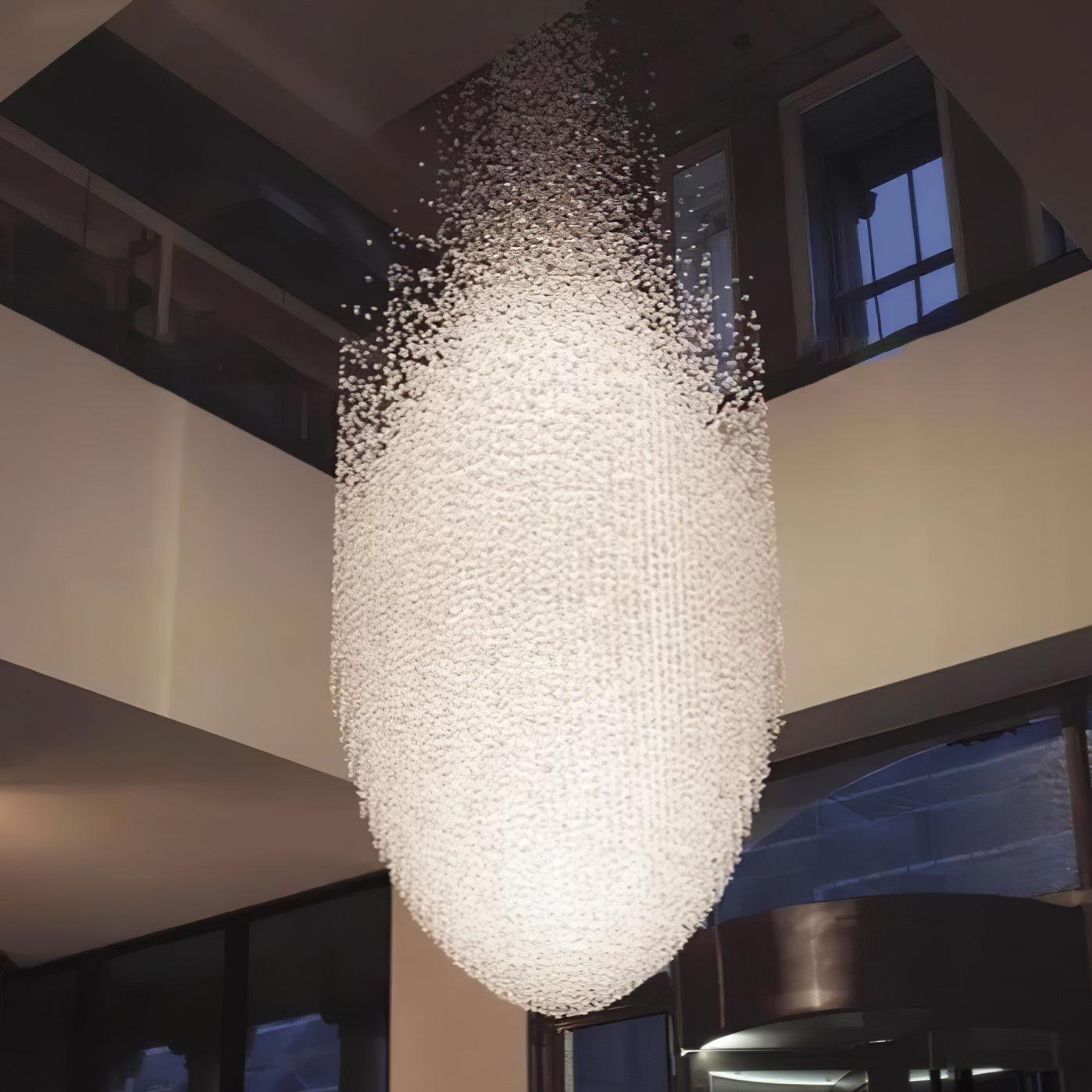 Crystal Stone Crystal Spiral Chandelier - Long canopy L 47.2″ x W 15.7″ x H 59.1″ / L 120cm x W 40cm x H 150cmBlushlighting