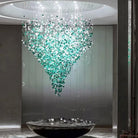 Crystal Stone Crystal Spiral Chandelier - Long canopy L 47.2″ x W 15.7″ x H 59.1″ / L 120cm x W 40cm x H 150cmBlushlighting