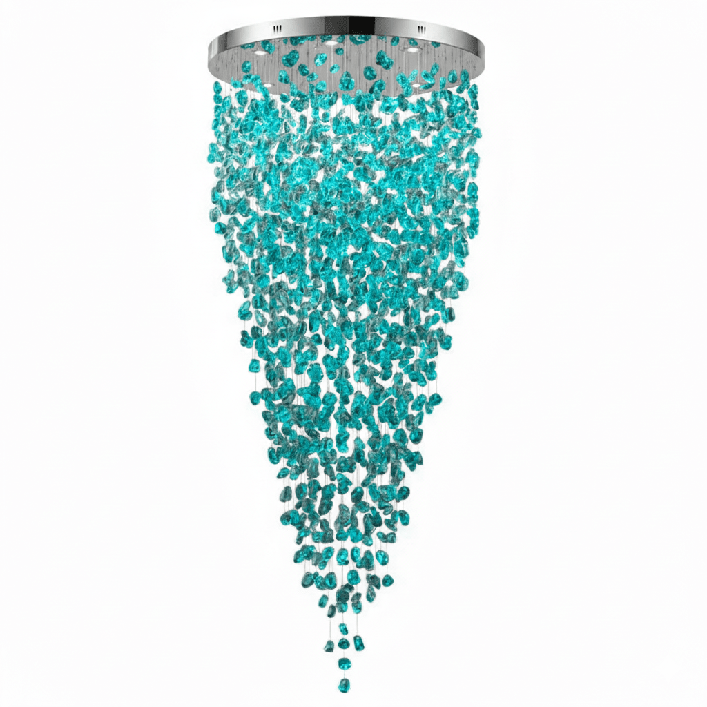Crystal Stone Crystal Spiral Chandelier - Round Canopy ∅ 39.4″ x H 59.1″ / Dia 100cm x H 150cmBlushlighting