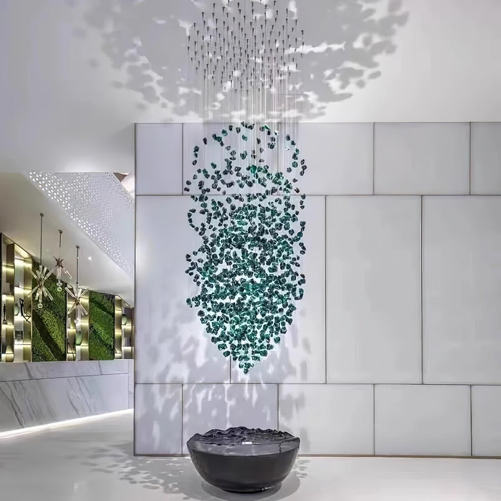 Crystal Stone Crystal Spiral Chandelier - Long canopy L 47.2″ x W 15.7″ x H 59.1″ / L 120cm x W 40cm x H 150cmBlushlighting