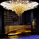 Crystal Stone Crystal Spiral Chandelier - Long canopy L 47.2″ x W 15.7″ x H 59.1″ / L 120cm x W 40cm x H 150cmBlushlighting