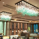 Crystal Stone Crystal Spiral Chandelier - Long canopy L 47.2″ x W 15.7″ x H 59.1″ / L 120cm x W 40cm x H 150cmBlushlighting