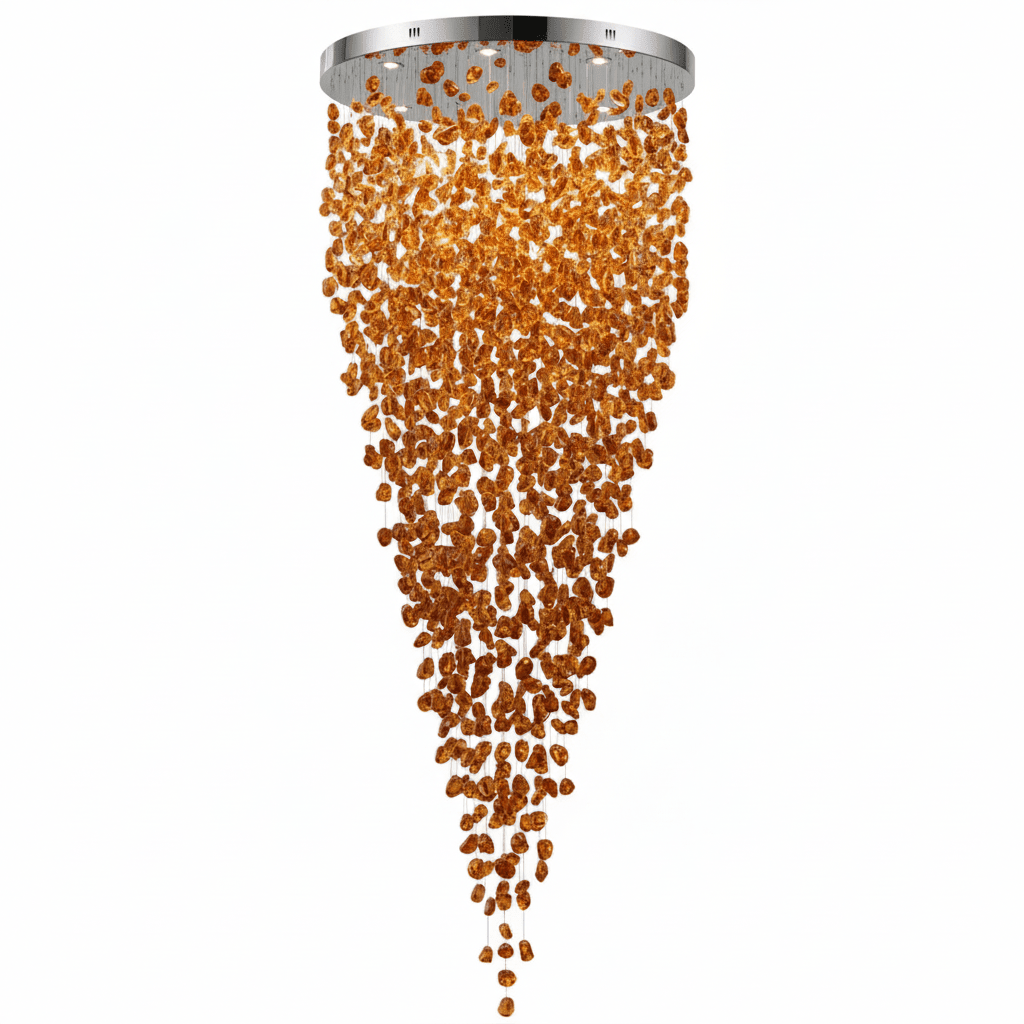 Crystal Stone Crystal Spiral Chandelier - Round Canopy ∅ 39.4″ x H 59.1″ / Dia 100cm x H 150cmBlushlighting